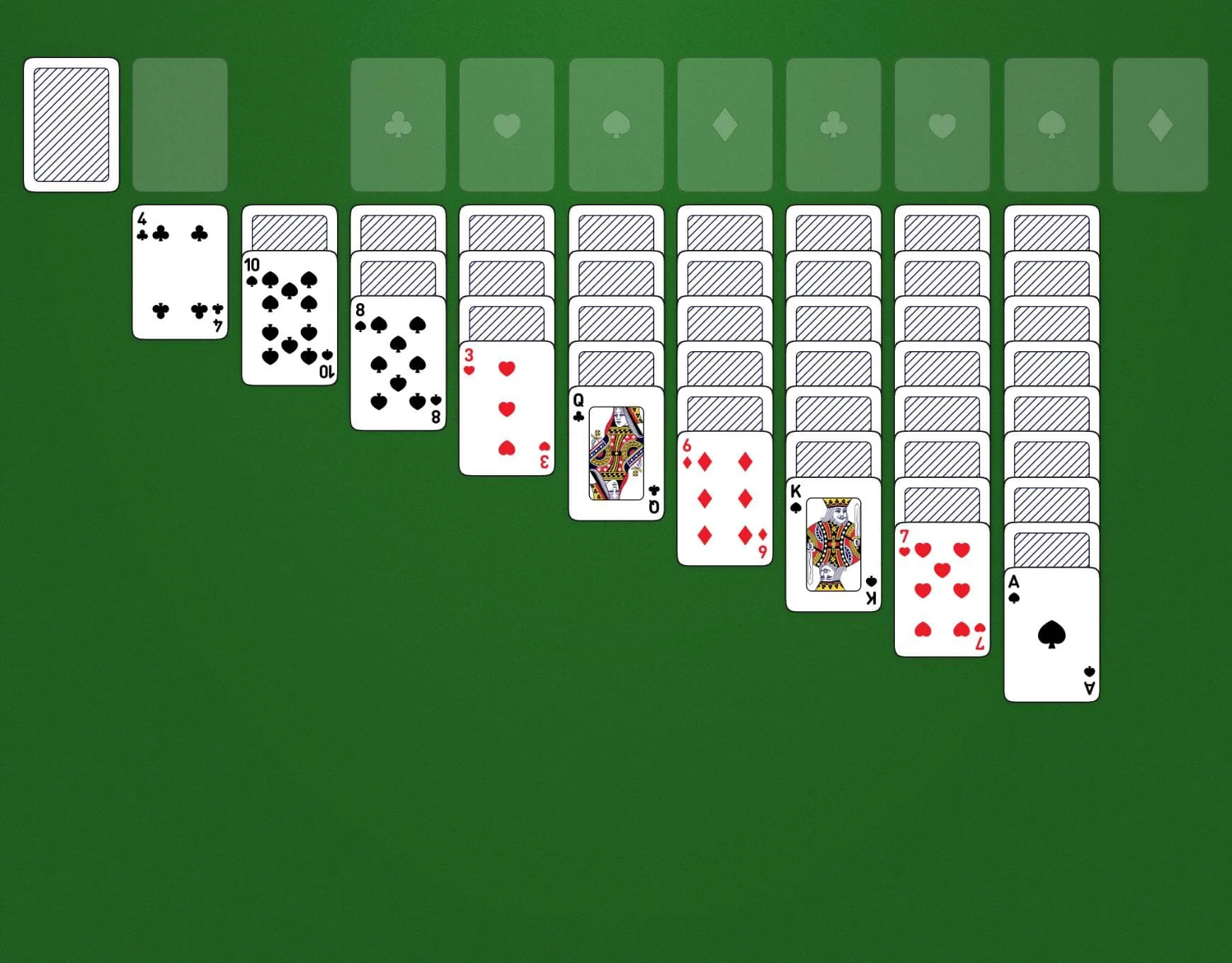 World of solitaire klondike turn three green felt